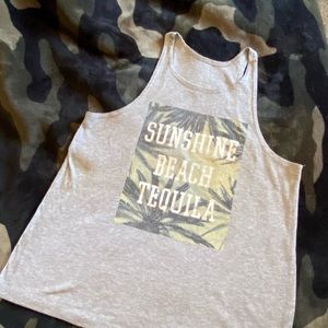 Sunshine Beach Tequila Tank Top, Grey, Size Lg